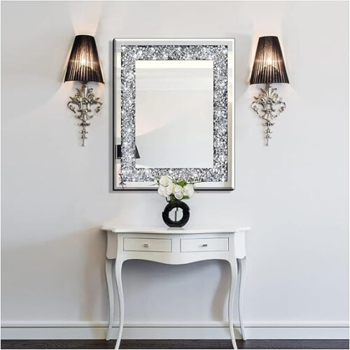 Crystal Wall Mirror Frameless Glass 60X80CM