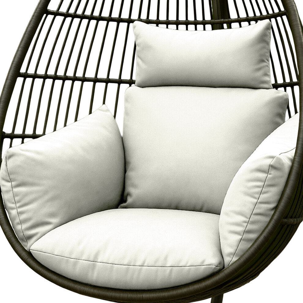Homescapes (Natural) Waterproof Egg Chair Cushion With Headrest