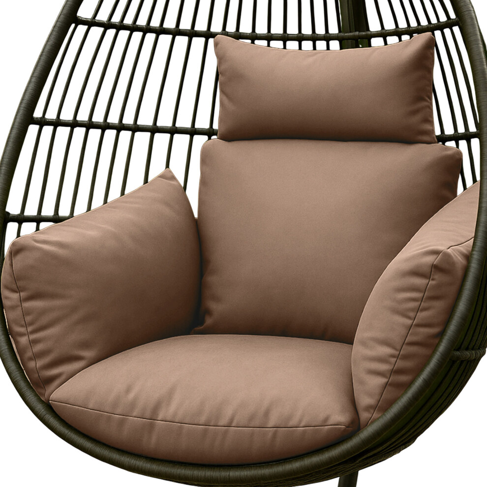 Homescapes (Beige) Waterproof Egg Chair Cushion With Headrest Cream