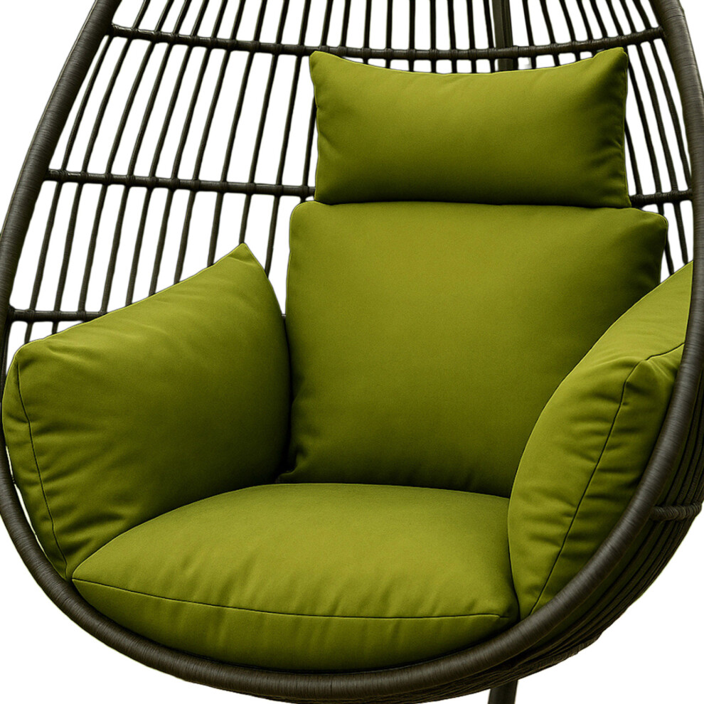 Homescapes (Green) Waterproof Egg Chair Cushion With Headrest Green