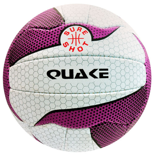 Sure Shot Quake Match Netball - Λευκό και Μωβ - Ανθεκτικό Καουτσούκ - 5