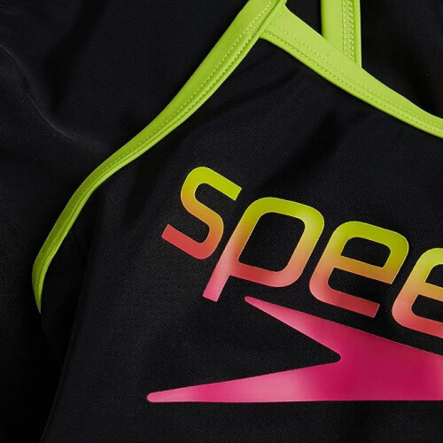 Speedo Speedo Mädchen Spaghettiträger Einteiliger Badeanzug - Schwarz