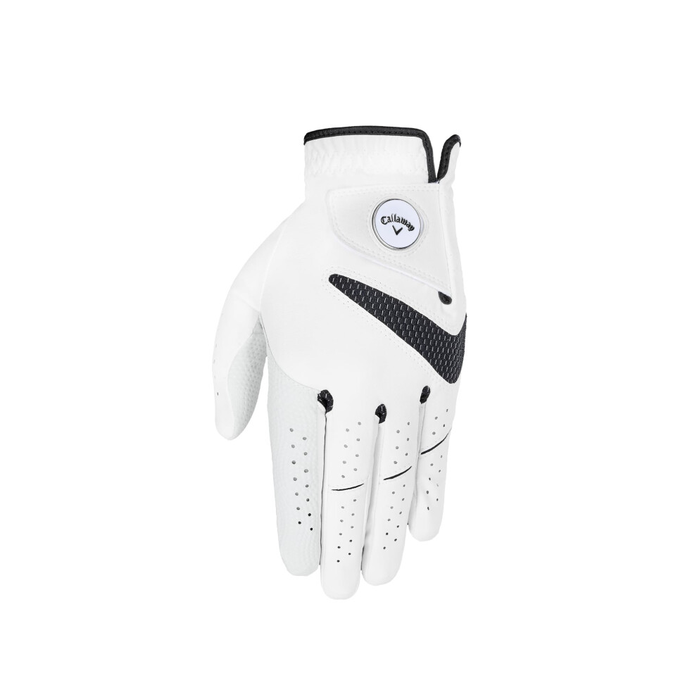 Callaway Golf Syntech Men's Golf Glove 2025 - Left Hand for Right Handed Golfer, L, White