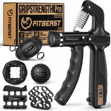 FitBeast Grip Strengthener, Hand Grips Strengthener Kit - 6 Pack with Adjustable Resistance Forearm Strengthener, Hand Strengthener and Massage Balls