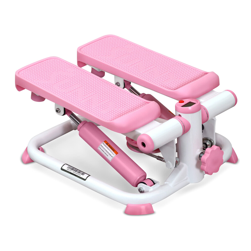 Sunny Health And Fitness Exercise Stepping Machine, Portable Mini Stair Stepper For Home, Desk Or Office Workouts (Pink) - P2000 Pink