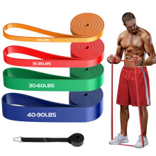 Giiyr Resistance Bands Set for Men & Women - 4 Levels Exercise Band with Door Anchor, Pull Up Bands for Strength Training, Stretching, Powerlifting,