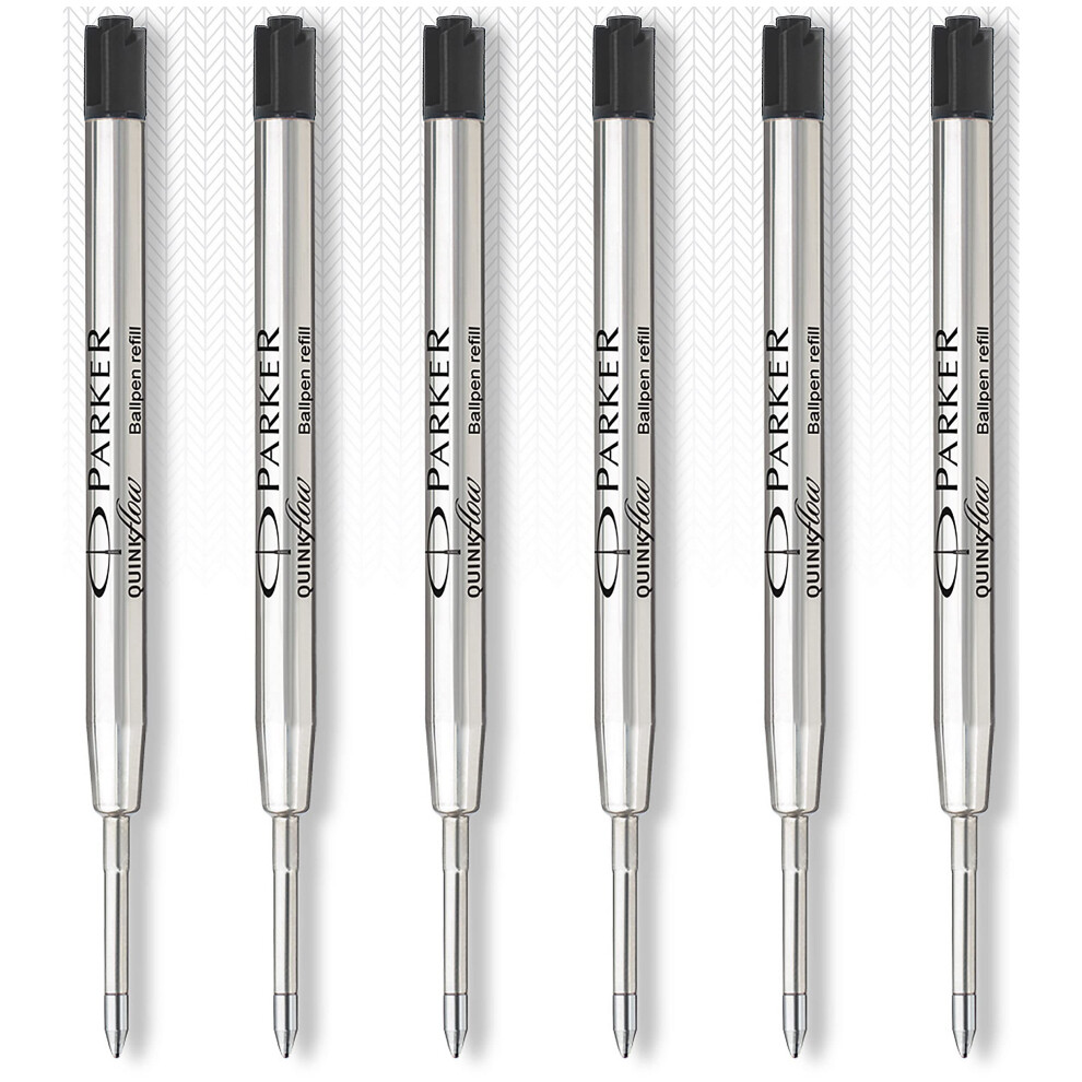 Parker Ballpoint Pen Refills | Medium Point | Black QUINKflow Ink | 6 Count Value Pack