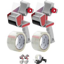 Mr. Pen - Packing Tape Dispenser Gun 2-Inch, 2 Pack with 2 Rolls Tape, Heavy Duty Packing Tape with Dispenser, Packaging Tape, Tape Gun, Clear Packing