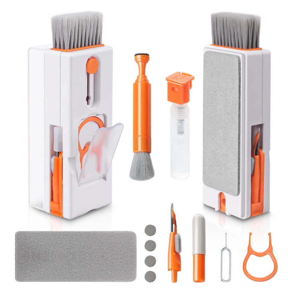 Alyvisun 11 In 1 Laptop Cleaning Kit, Multifunctional Keyboard Cleaner Brush With Keycap Puller For Tablet, Phones, Pc, Orange 8303040269850