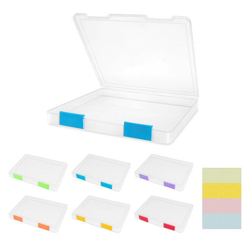 Pechor 6 Pcs A4 File Box Clear Plastic File Storage Box Paper Plastic ...
