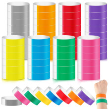 800 Pieces Colored Wristbands for Events Wrist Bands Paper Bracelets Wristbands Waterproof Arm Bands for Events Custom Adhesive Wristbands for