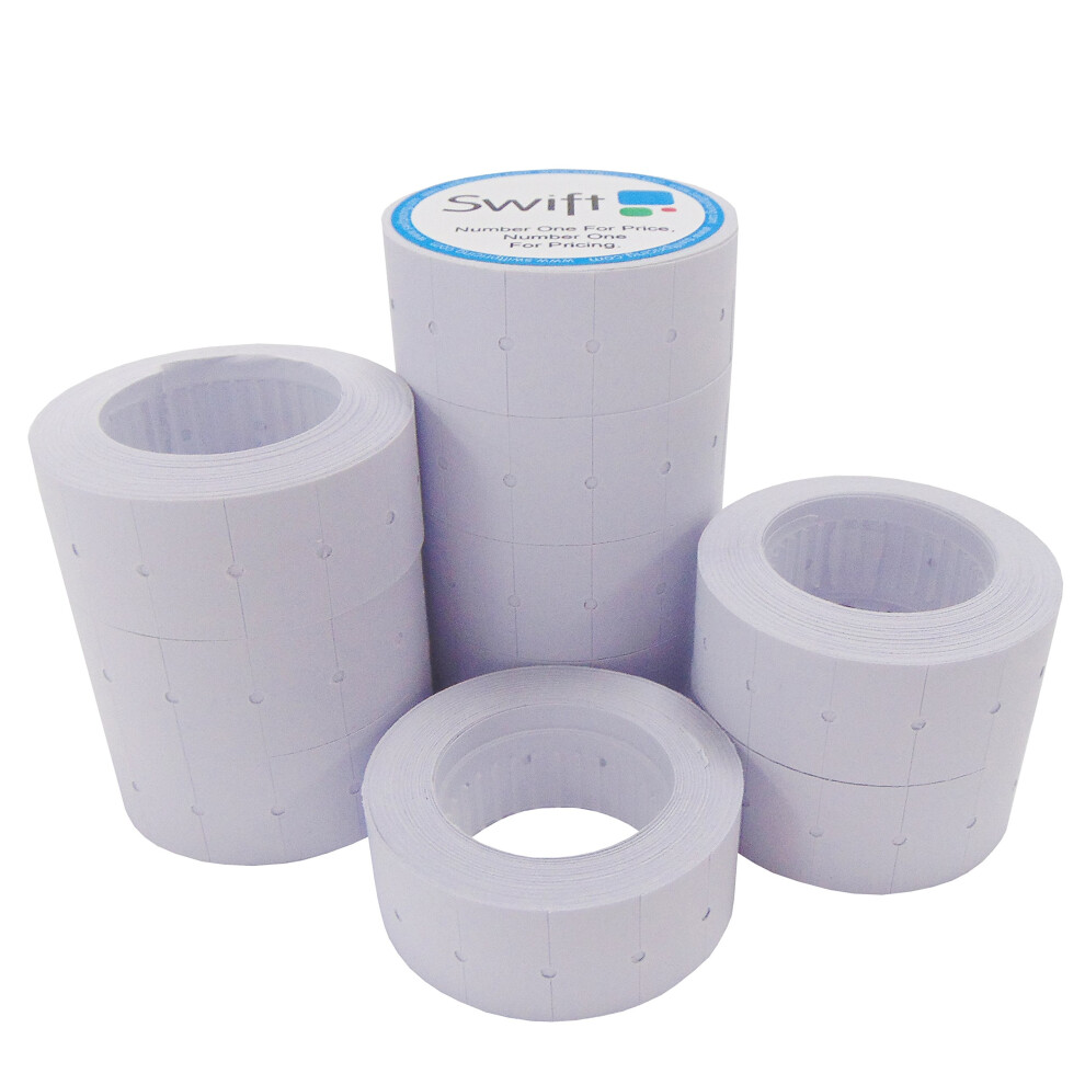 Swift 22 x 12 mm Price Gun Labels CT1 White 10 Rolls 5,000 Stickers Pricemarking Tags Fits Many Pricing Labellers