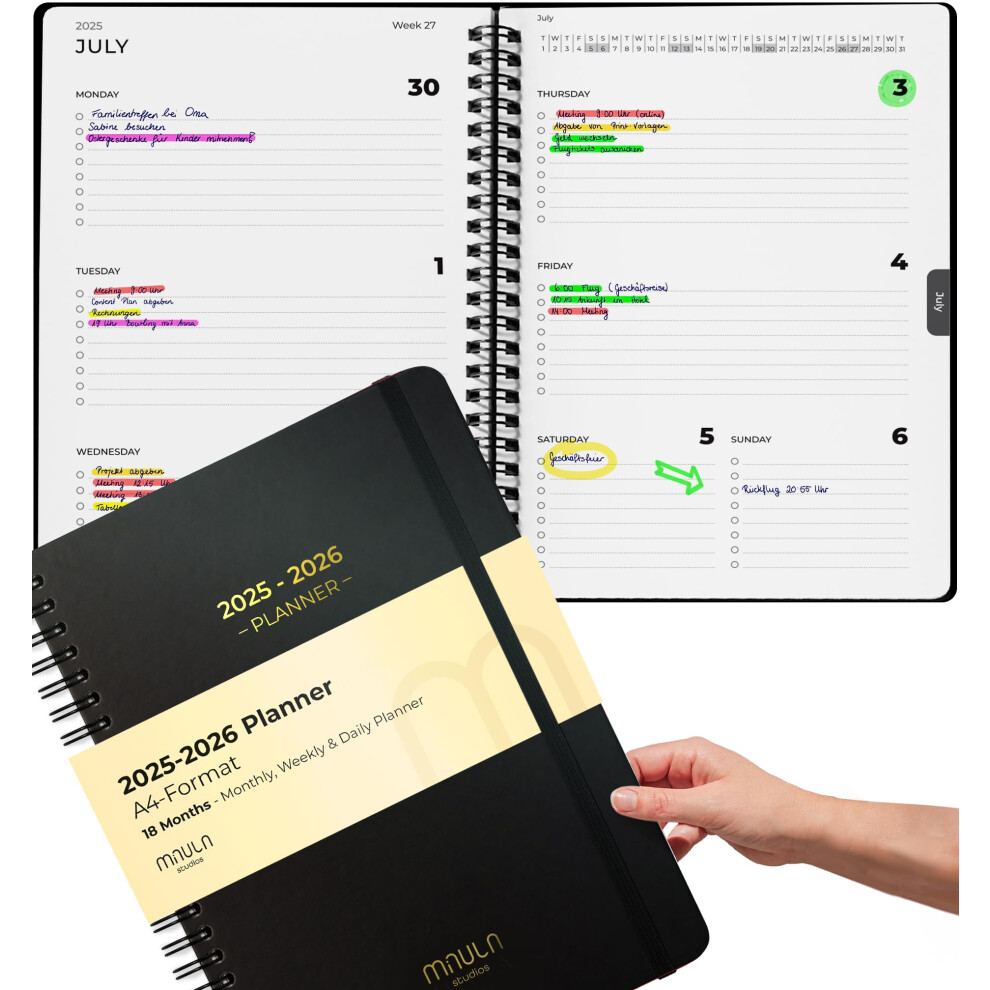 A4 Academic Diary 2025 2026 Week to View ? Weekly Planner for Students, Study Schedule Notebook, Daily Organiser, Work Schedule Book, Personal Time-image-OPC-PHPV7RR-NEW