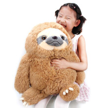 Winsterch Cuddly Stuffed Animal Sloth Toy - Large Teddy Baby Doll for Kids - Plush Sloth Gift for Birthdays (Brown, 20 inches)