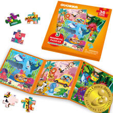 QUOKKA Magnetic Puzzles for 2 3 Year Olds - Travel Games for Kids Age 4 5 - Travel Toys for Toddlers on Plane Car Ride - 36 pc Jigsaw Animal Games For