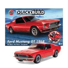 Airfix QUICKBUILD Model Car Kit - Ford Mustang GT 1968 Red Car Building Kit for Kids 6+, Construction Toys for Boys & Girls, No Glue Model Making -