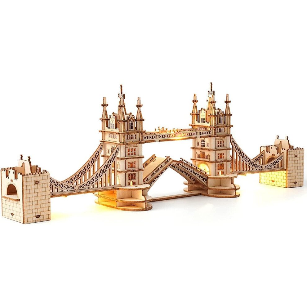 ROWOOD 3D Wooden Puzzle Tower Bridge Model Kit for Adults to build, DIY Wooden Model Building Construction Craft Kits, Ideal For Christmas And-image-OPC-PHPV929-NEW