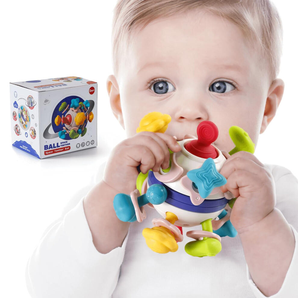 Baby Sensory Teething Rattle Toys: Baby Teether Toys 0-6-12 Months Montessori Sensory Rattle Toys Baby Einstein Toys Gifts Infant Newborn Boys Narrio