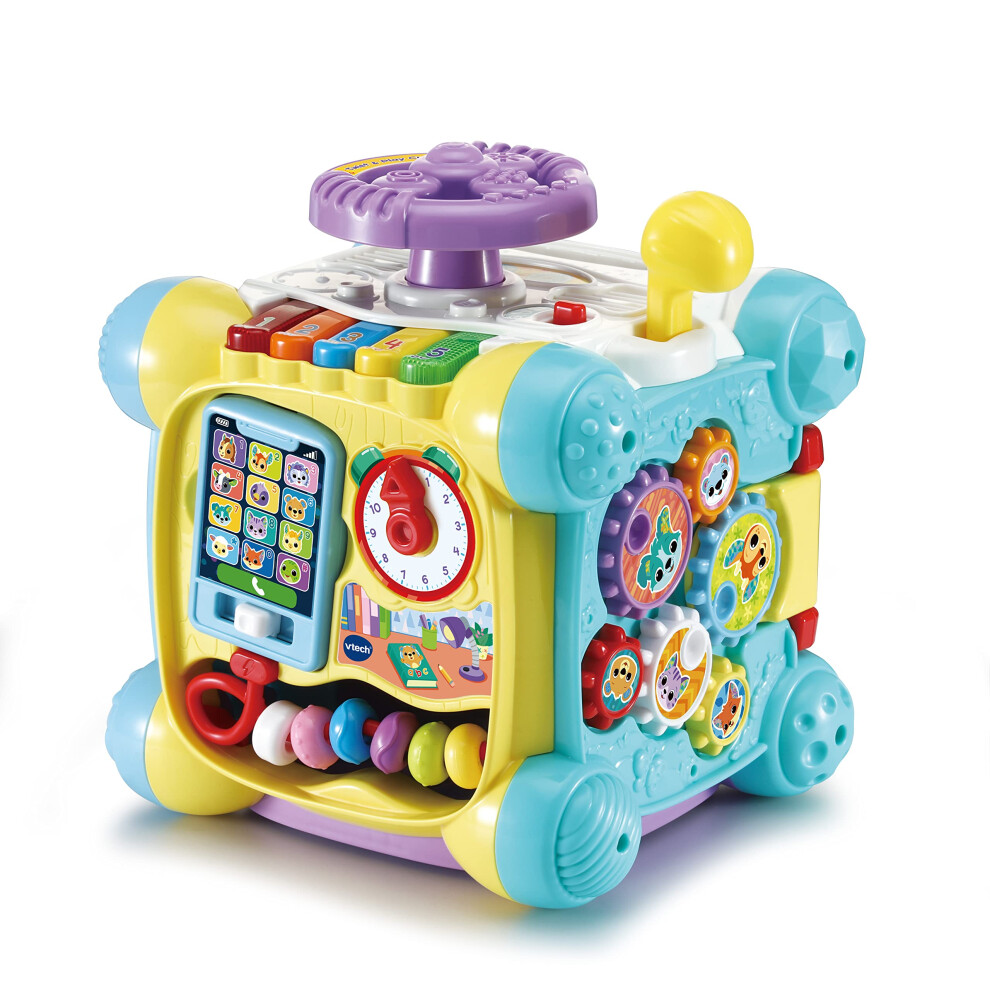 Vtech Baby Twist & Play Cube, Interactive Baby Toy With Steering Wheel, Sensory Shape Sorter, Music & Lights, Gift For Infants, 9, 12, 18 Months +,