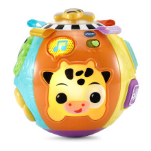VTech Baby Animal Discoveries Ball, Interactive Baby Toy with Lights, Shapes, Fun Sound Effects, Different Textures for Sensory Play, Gift for Ages 3,