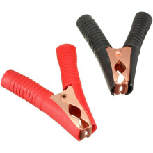 2PCS 90mm Long Car Battery Alligator Clips Insulated Battery Clips 100A Copper Jumper Wire Clips for Car Truck Vehicle Boat