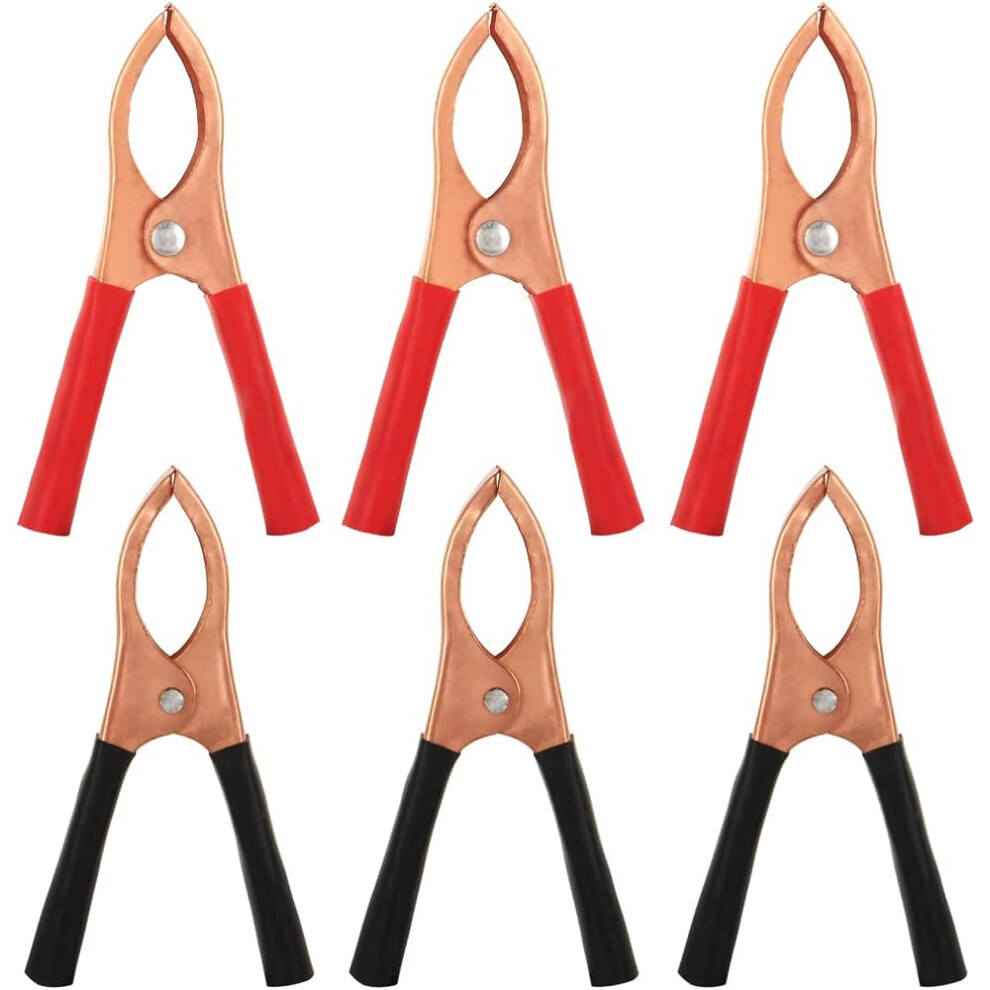 6Pcs 68Mm Long Car Battery Alligator Terminals Insulated Battery Terminals 30A Copper Jumper Cable Clamps For Car Truck Vehicle Boat 749764117257