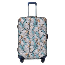 (Blue Quaker Monk Parakeets_7895) Travel Luggage Cover for Suitcases Bag Protector Washable Baggage Case- Fits 18-32 Inch
