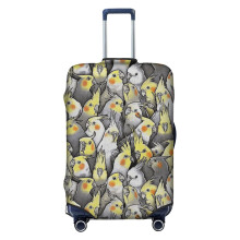 (Cockatiels Galore_4662) Travel Luggage Cover for Suitcases Bag Protector Washable Baggage Case- Fits 18-32 Inch