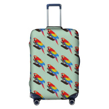 (Scarlet Macaw_9875) Travel Luggage Cover for Suitcases Bag Protector Washable Baggage Case- Fits 18-32 Inch