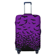 (Purple Bats_6899) Travel Luggage Cover for Suitcases Bag Protector Washable Baggage Case- Fits 18-32 Inch