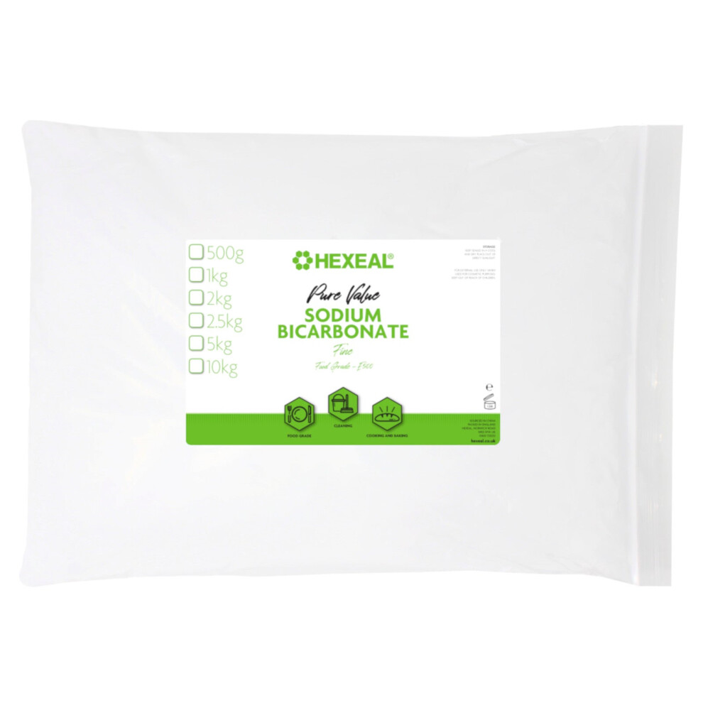 Hexeal Pure Value Sodium Bicarbonate 5Kg – 5Kg Bag Of Food Grade, Fine Powder, E504