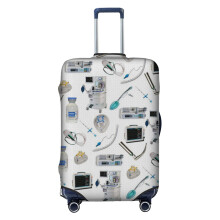 (Tools Of The Trade WHITE Anesthesia Anaesthesia_5753) Travel Luggage Cover for Suitcases Bag Protector Washable Baggage Case- Fits 18-32 Inch