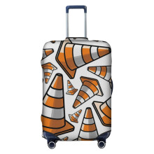 (Traffic Cone - Orange And White Pattern_5312) Travel Luggage Cover for Suitcases Bag Protector Washable Baggage Case- Fits 18-32 Inch