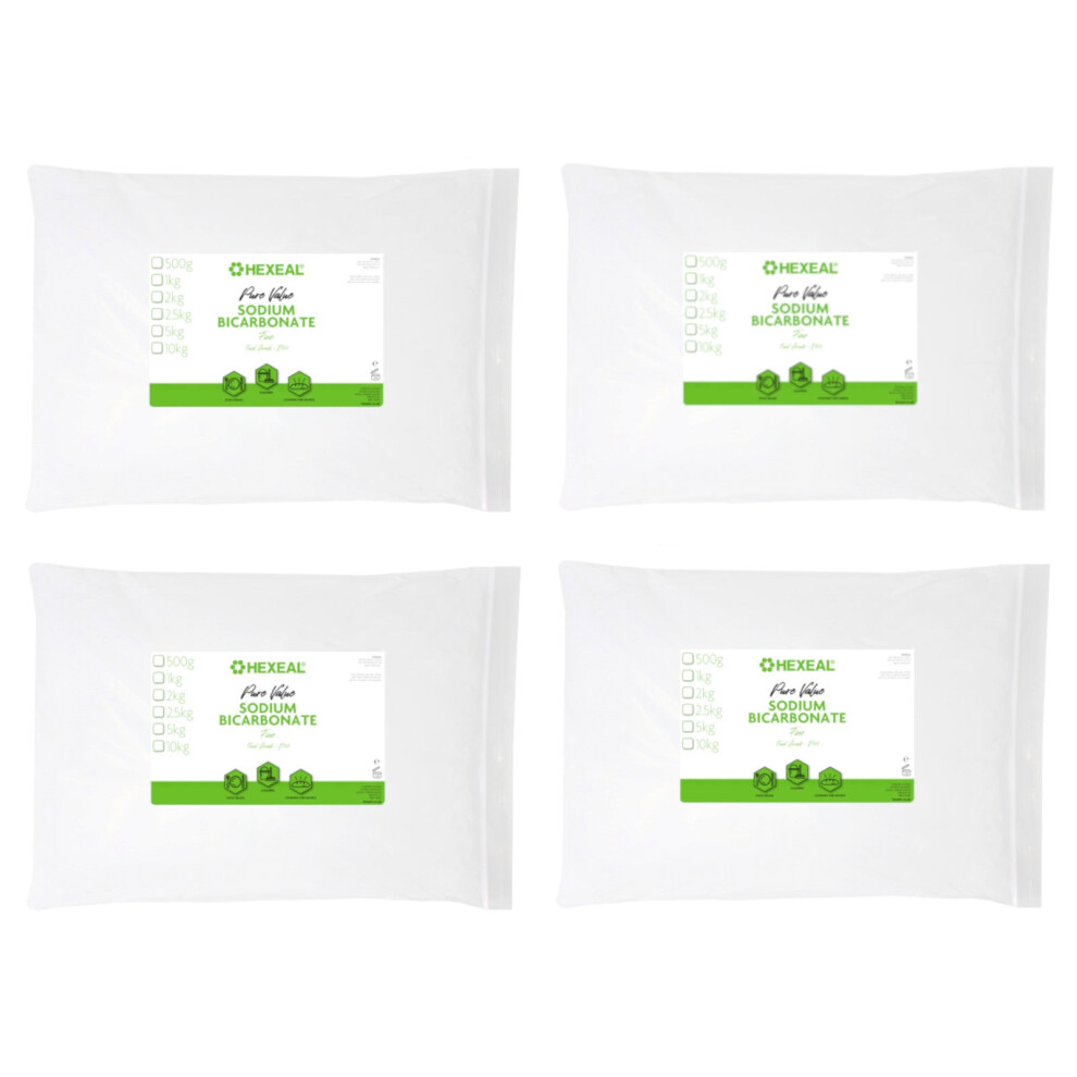 Hexeal Pure Value Sodium Bicarbonate 20Kg – 4 X 5Kg Bags Of Food Grade, Fine Powder, E509