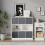 URBN Living (White Bookcase, Light Grey Drawer) Asymmetrical 8 Cube Bookcase Shelf Storage Unit with 6 Fabric Drawer Inserts 5