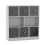 URBN Living (White Bookcase, Dark Grey Drawer) Asymmetrical 8 Cube Bookcase Shelf Storage Unit with 6 Fabric Drawer Inserts 2