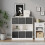 URBN Living (White Bookcase, Dark Grey Drawer) Asymmetrical 8 Cube Bookcase Shelf Storage Unit with 6 Fabric Drawer Inserts 5