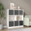 URBN Living (White Bookcase, Dark Grey Drawer) Asymmetrical 8 Cube Bookcase Shelf Storage Unit with 6 Fabric Drawer Inserts 4