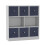 URBN Living (White Bookcase, Navy Blue Drawer) Asymmetrical 8 Cube Bookcase Shelf Storage Unit with 6 Fabric Drawer Inserts 2