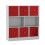 URBN Living (White Bookcase, Red Drawer) Asymmetrical 8 Cube Bookcase Shelf Storage Unit with 6 Fabric Drawer Inserts 2