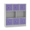 URBN Living (White Bookcase, Lilac Drawer) Asymmetrical 8 Cube Bookcase Shelf Storage Unit with 6 Fabric Drawer Inserts 2