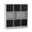 URBN Living (White Bookcase, Black Drawer) Asymmetrical 8 Cube Bookcase Shelf Storage Unit with 6 Fabric Drawer Inserts 2
