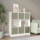 URBN Living (White Bookcase, Beige Drawer) Asymmetrical 8 Cube Bookcase Shelf Storage Unit with 6 Fabric Drawer Inserts 4