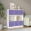 URBN Living (White Bookcase, Lilac Drawer) Asymmetrical 8 Cube Bookcase Shelf Storage Unit with 6 Fabric Drawer Inserts 4