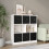 URBN Living (White Bookcase, Black Drawer) Asymmetrical 8 Cube Bookcase Shelf Storage Unit with 6 Fabric Drawer Inserts 4