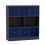 URBN Living (Black Bookcase, Royal Blue Drawer) Asymmetrical 8 Cube Bookcase Shelf Storage Unit with 6 Fabric Drawer Inserts 2