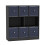URBN Living (Black Bookcase, Navy Blue Drawer) Asymmetrical 8 Cube Bookcase Shelf Storage Unit with 6 Fabric Drawer Inserts 2