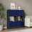 URBN Living (Black Bookcase, Royal Blue Drawer) Asymmetrical 8 Cube Bookcase Shelf Storage Unit with 6 Fabric Drawer Inserts 4