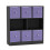URBN Living (Black Bookcase, Lilac Drawer) Asymmetrical 8 Cube Bookcase Shelf Storage Unit with 6 Fabric Drawer Inserts 2