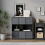 URBN Living (Black Bookcase, Light Grey Drawer) Asymmetrical 8 Cube Bookcase Shelf Storage Unit with 6 Fabric Drawer Inserts 5